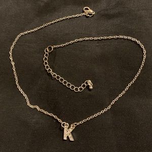 Silver K Letter Necklace